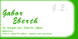 gabor eberth business card